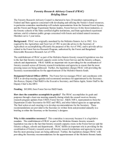 Forestry Research Advisory Council (FRAC) Briefing Sheet