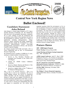 Ballot Enclosed! Central New York Region News Candidate Statement