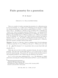 Finite geometry for a generation W. M. Kantor