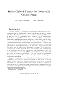 Stable Clifford Theory for Divisorially Graded Rings Introduction Jos´
