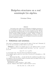 Bialgebra structures on a real semisimple Lie algebra. V´ eronique Chloup