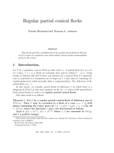 Regular partial conical flocks Yutake Hiramine and Norman L. Johnson