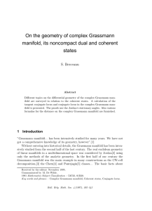 On the geometry of complex Grassmann states S. Berceanu