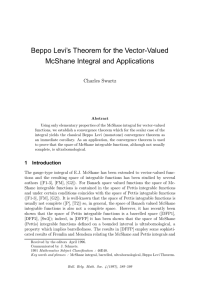 Beppo Levi’s Theorem for the Vector-Valued McShane Integral and Applications Charles Swartz