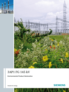 3AP1 FG 145 kV Environmental Product Declaration Answers for energy. 1