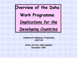Overview of the Doha Work Programme Implications for the Developing Countries