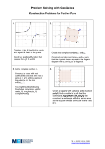Problem Solving with GeoGebra Construction Problems for Further Pure  1.