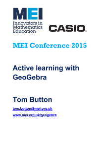 MEI Conference  Active learning with GeoGebra