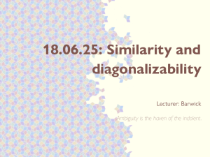 18.06.25: Similarity and diagonalizability Lecturer: Barwick Ambiguity is the haven of the indolent.