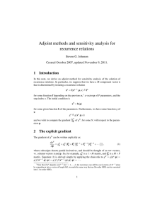 Adjoint methods and sensitivity analysis for recurrence relations 1 Introduction