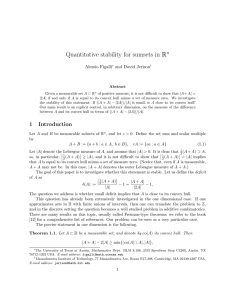 Quantitative stability for sumsets in R n Alessio Figalli and David Jerison