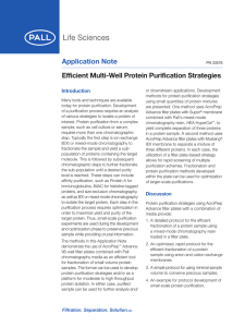Application Note Efficient Multi-Well Protein Purification Strategies Introduction