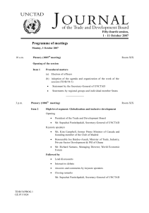 Programme of meetings