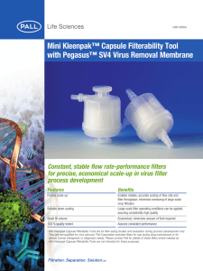 Mini Kleenpak™ Capsule Filterability Tool with Pegasus™ SV4 Virus Removal Membrane