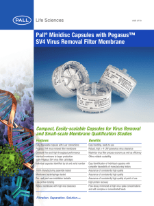 Pall Minidisc Capsules with Pegasus™ SV4 Virus Removal Filter Membrane