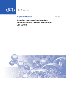 Application Note Animal Component-Free Star-Plus Microcarriers for Adherent Mammalian Cell Culture
