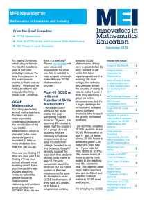 MEI Newsletter From the Chief Executive Mathematics in Education and Industry December 2015