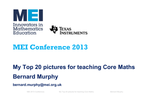 MEI Conference  My Top 20 pictures for teaching Core Maths Bernard Murphy