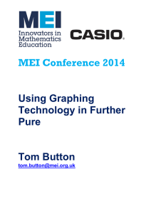 MEI Conference Using Graphing Technology in Further