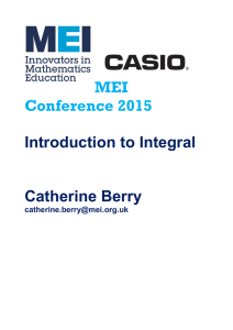 MEI Conference  Introduction to Integral