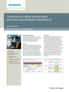 Continuous online monitoring prevents unscheduled shutdowns Diagnostic Suite Instrumentation, Controls &amp; Electrical