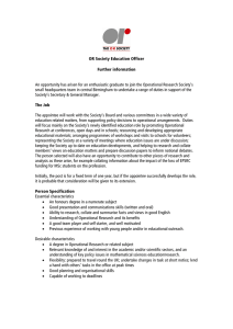 OR Society Education Officer Further information