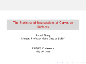 The Statistics of Intersections of Curves on Surfaces Rachel Zhang