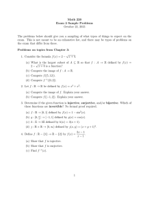 Math 220 Exam 2 Sample Problems October 22, 2013
