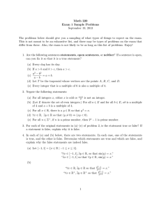 Math 220 Exam 1 Sample Problems September 19, 2013