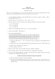 Math 470 Exam 1 Sample Problems September 22, 2011