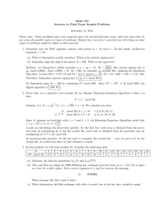Math 470 Answers to Final Exam Sample Problems December 12, 2014
