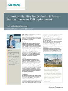 Utmost availability for Otahuhu B Power Station thanks to AVR replacement