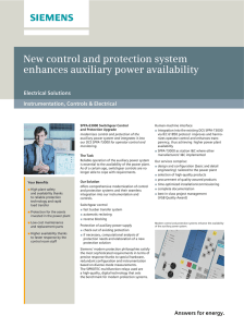 New control and protection system enhances auxiliary power availability Electrical Solutions