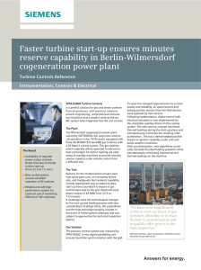 Faster turbine start-up ensures minutes reserve capability in Berlin-Wilmersdorf cogeneration power plant
