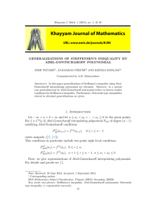 GENERALIZATIONS OF STEFFENSEN’S INEQUALITY BY ABEL-GONTSCHAROFF POLYNOMIAL