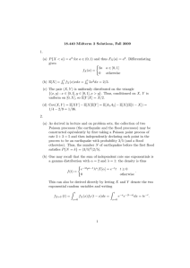 18.440 Midterm 2 Solutions, Fall 2009 1.