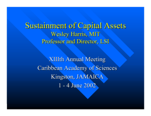 Sustainment of Capital Assets