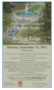 Fletcher Steele Preservation Round Table Monday, September 16, 2013