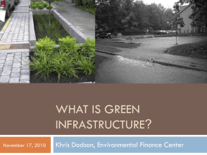 WHAT IS GREEN INFRASTRUCTURE? Khris Dodson, Environmental Finance Center November 17, 2010