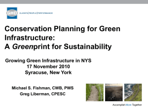 Conservation Planning for Green Infrastructure: Green Growing Green Infrastructure in NYS