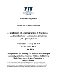 Department of Mathematics &amp; Statistics