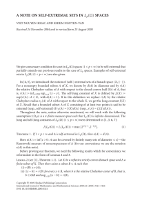 A NOTE ON SELF-EXTREMAL SETS IN L SPACES (