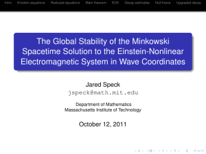 The Global Stability of the Minkowski Spacetime Solution to the Einstein-Nonlinear