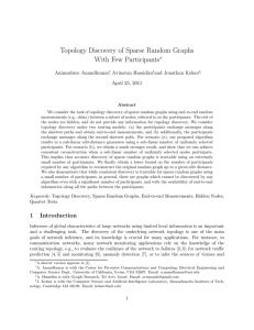 Topology Discovery of Sparse Random Graphs With Few Participants ∗ Animashree Anandkumar