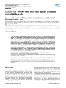 Large-scale identification of genetic design strategies using local search REPORT