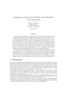 Convergence of the restricted Nelder–Mead algorithm in two dimensions Jeffrey C. Lagarias