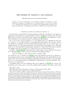THE METHOD OF CHABAUTY AND COLEMAN