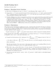 18.303 Problem Set 5 Problem 1: Hermitian Green’s functions