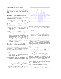 18.336 Mid-term Exam Problem 1 (30 points): Velocity