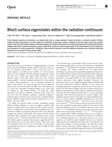 Bloch surface eigenstates within the radiation continuum ORIGINAL ARTICLE Chia Wei Hsu